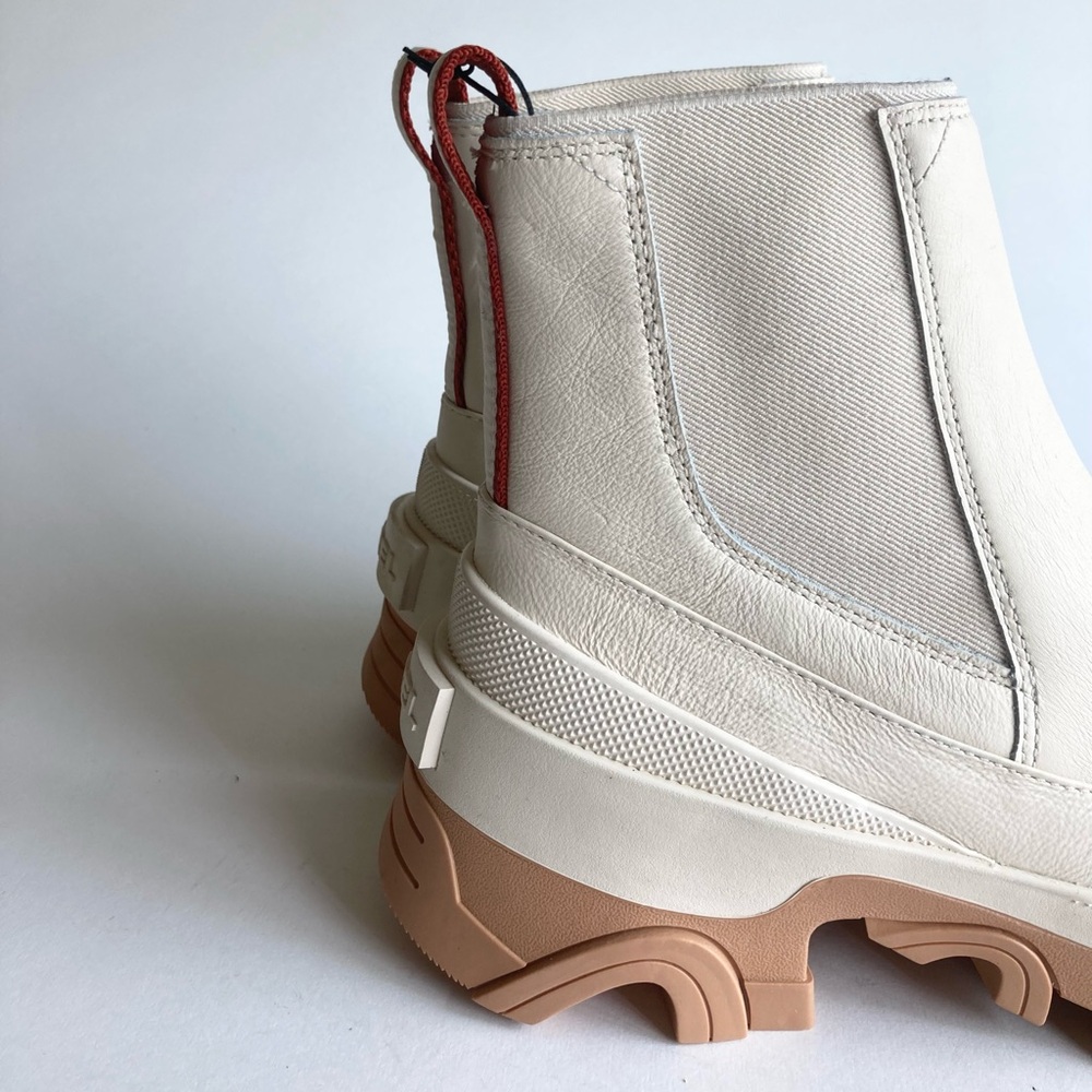 New Sorel Natural Seasalt Waterproof Leather Lug Outsole Chelsea Boots size 7.5 - Picture 3 of 14